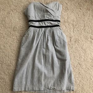 Strapless seersucker dress